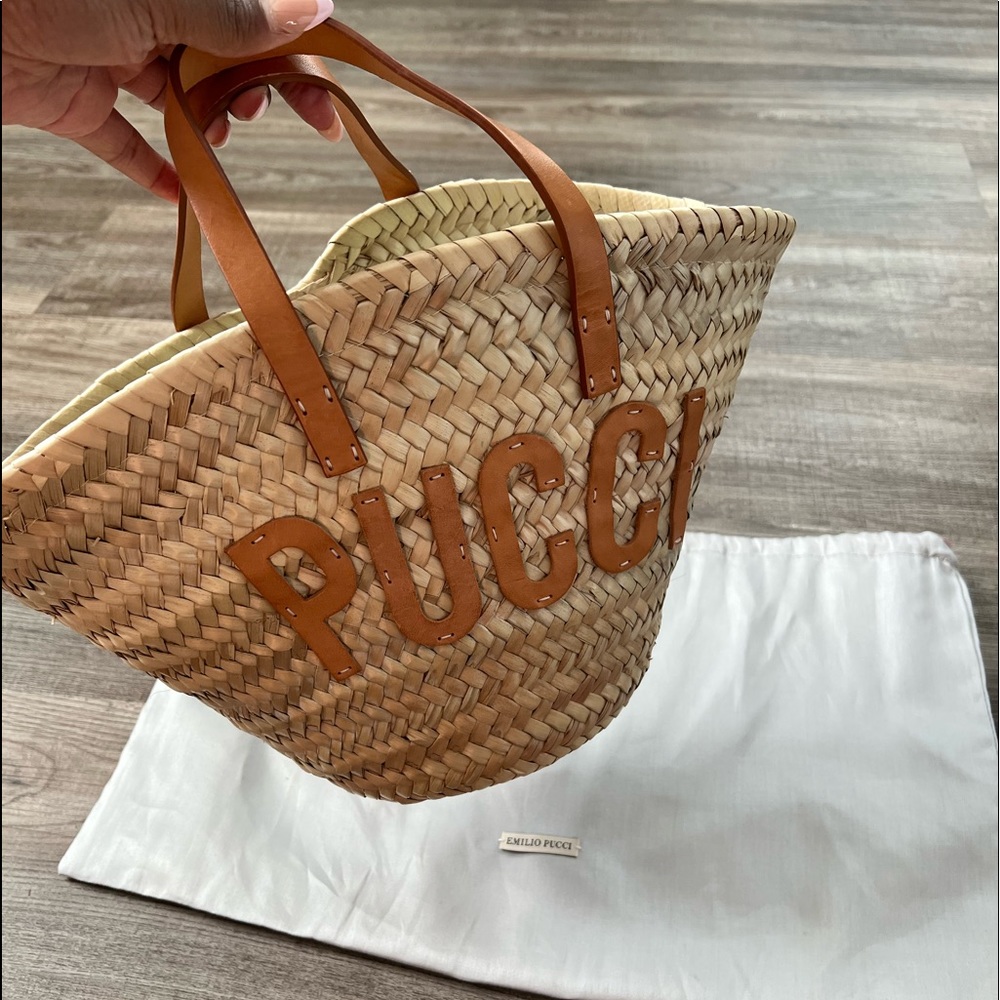 EMILIO PUCCI logo-detail woven tote bag